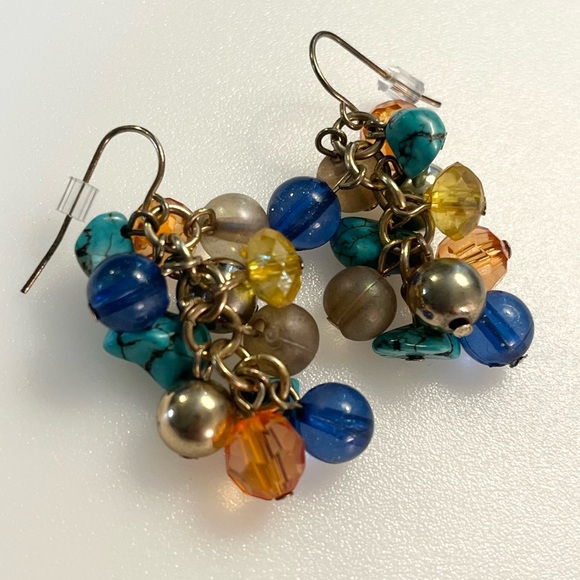 Artisan Handmade Dangle Turquoise Chip
Boho Beaded Chandelier Drop Earrings - Picture 3 of 16